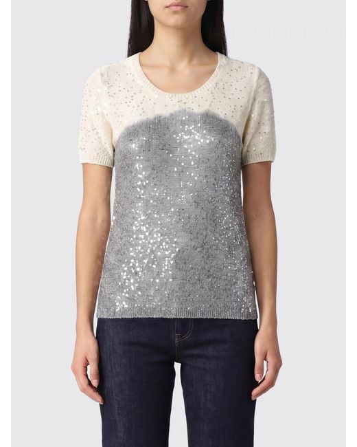Roberto Collina Gray Cotton Knit With Sequins