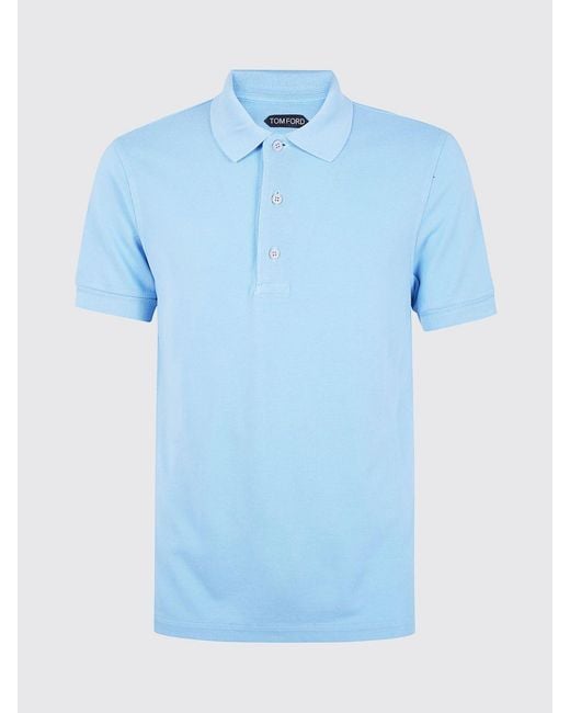 Tom Ford Blue Basic Cotton Polo Shirt for men