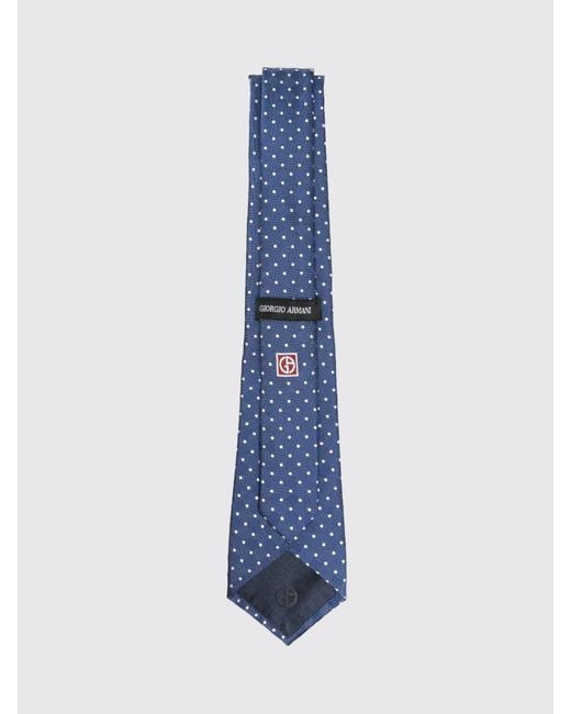 Giorgio Armani Blue Polka Dot Silk Tie for men