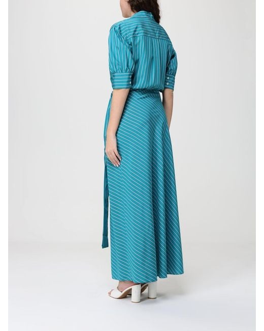 Pinko Blue Striped Cotton Shirt Dress