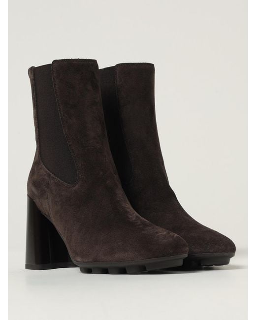 Hogan Black Flat Ankle Boots