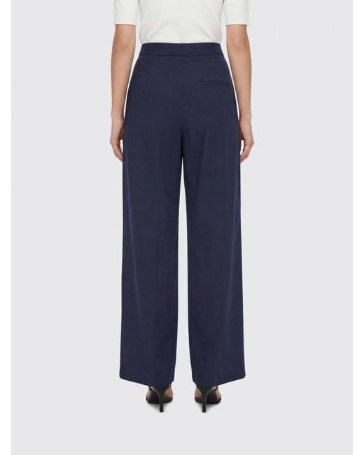 Semicouture Blue Cotton Poplin Trousers