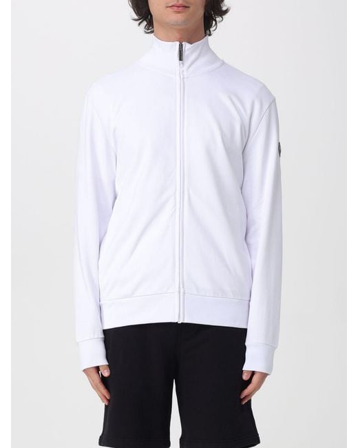 Colmar White Cotton Zip-Up Sweatshirt for men