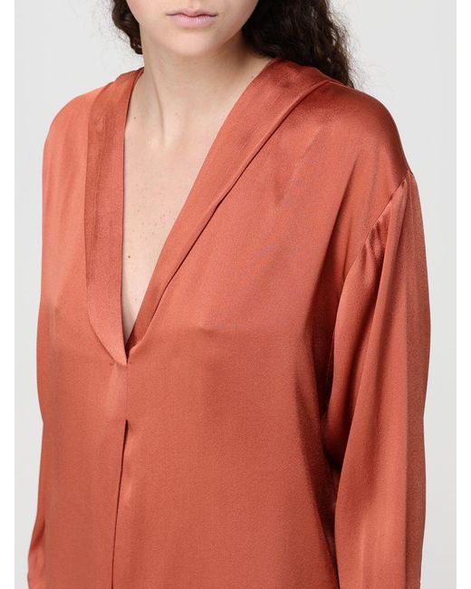 Semicouture Orange Dattero Silk Blend Blouse