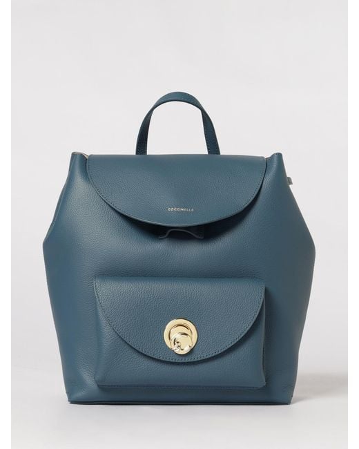Coccinelle Blue Nikla Grained Leather Backpack