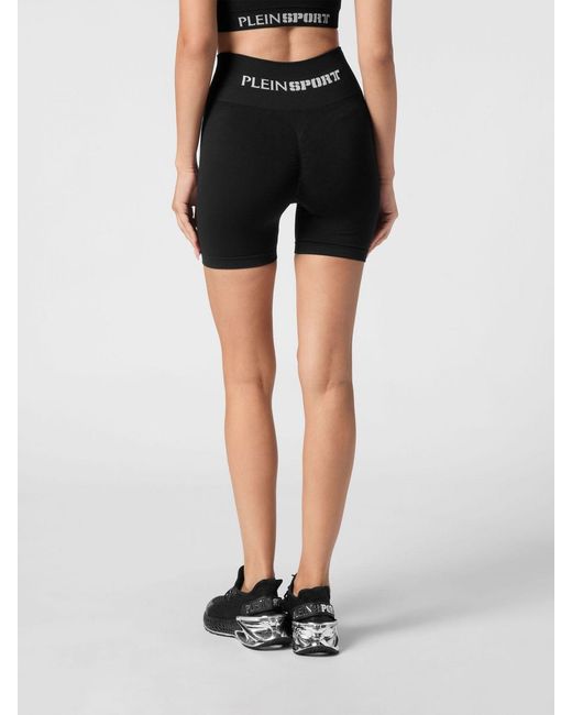 Philipp Plein Black Technical Stretch Fabric Shorts