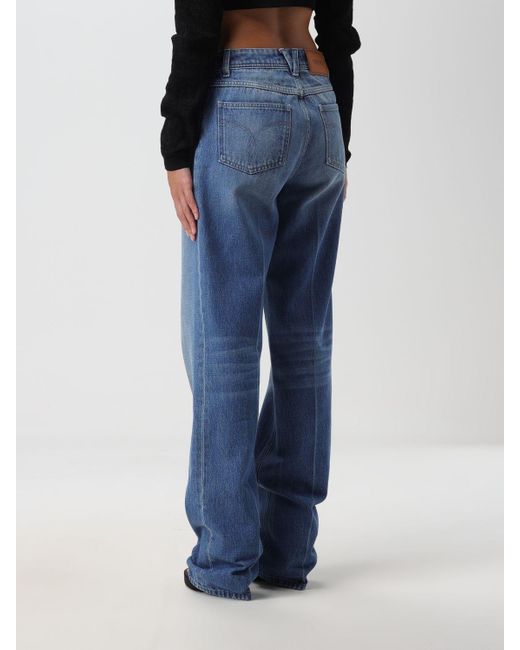 Versace Blue Boyfriend Jeans In Cotton Denim