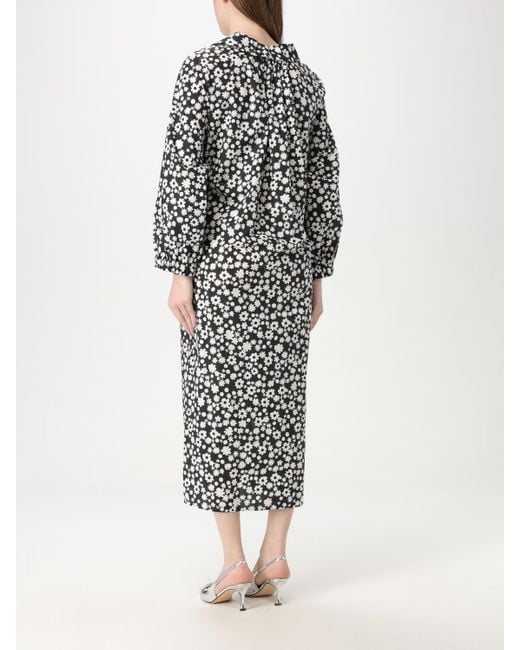Marni Black Pop Fields Organic Cotton Poplin Midi Dress