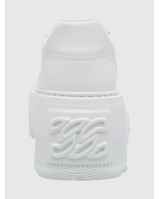 Casadei White Leather Platform Sneakers