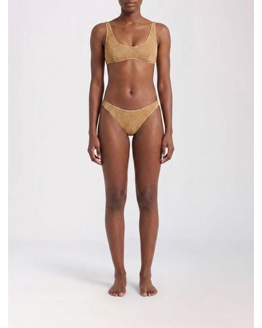 Oseree Metallic Lurex Bikini Swimsuit