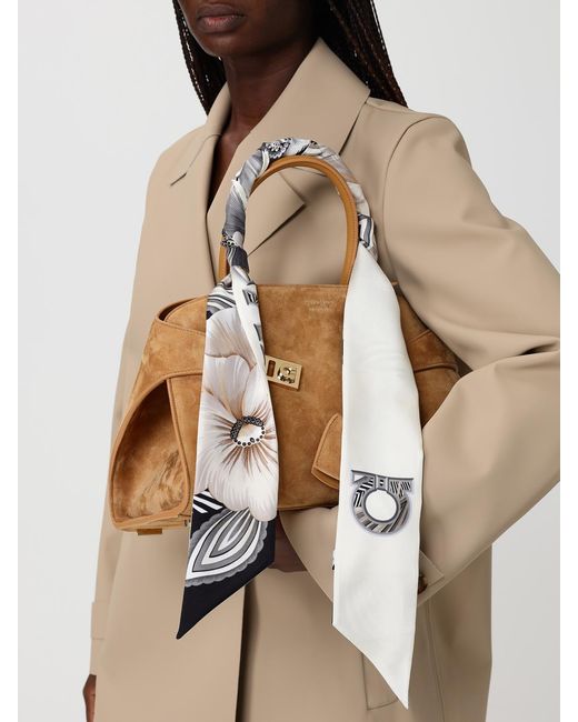Ferragamo Natural Hug M Suede Bag