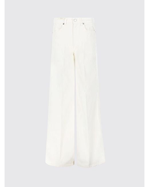 PT Torino White Wide Leg Cotton Denim Jeans
