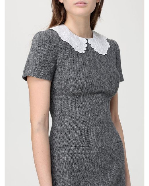 Self-Portrait Blue Wool Blend Mini Dress