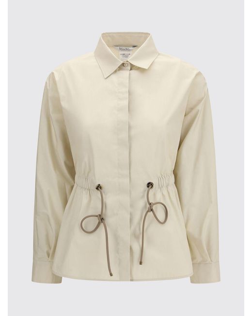 Max Mara Natural Cotton Shirt With Drawstring