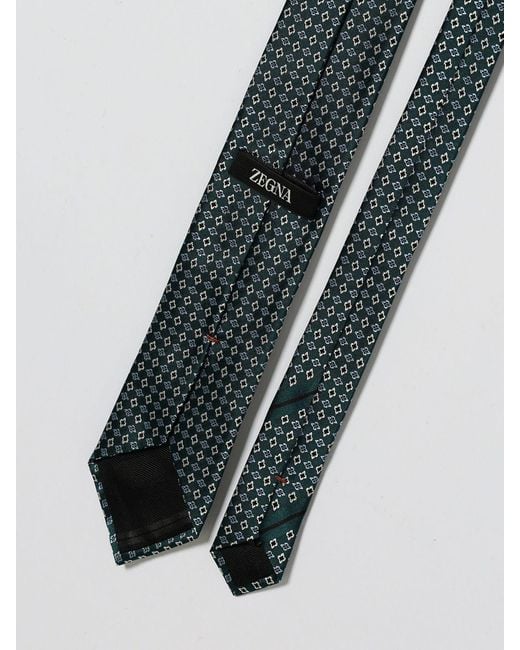 Zegna White Jacquard Silk Tie for men