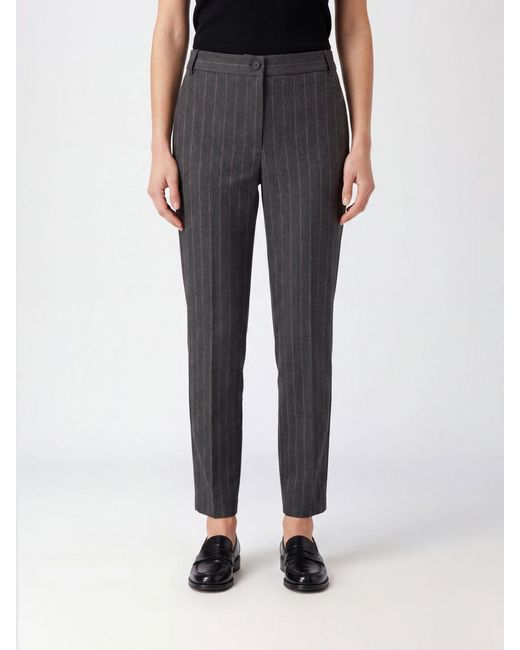 Pinko Black Pinstriped Slim Fit Chino Trousers