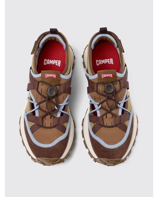 Camper White Drift Trail Recycled Polyester And Suede Sneakers for men