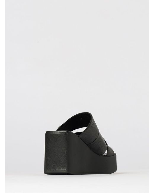 Vic Matié Black Vic Mati&Eacute Leather Wedge Sandal