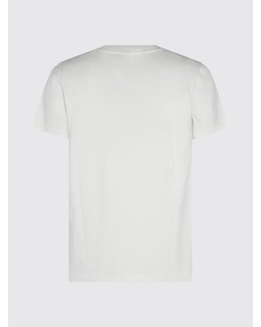 A.P.C. White Cotton T-Shirt With Contrast Logo On The Chest for men
