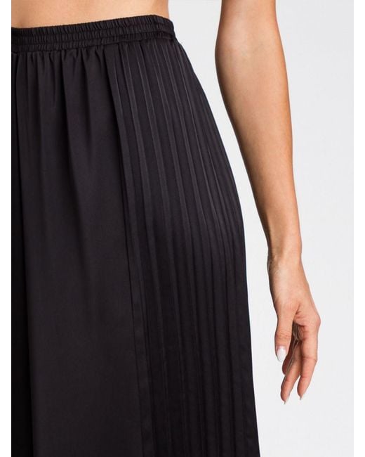 Twinset Black Pleated Crêpe Palazzo Trousers