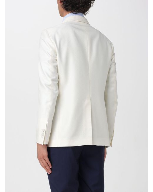 Tagliatore White Single-Breasted Virgin Wool Blazer for men