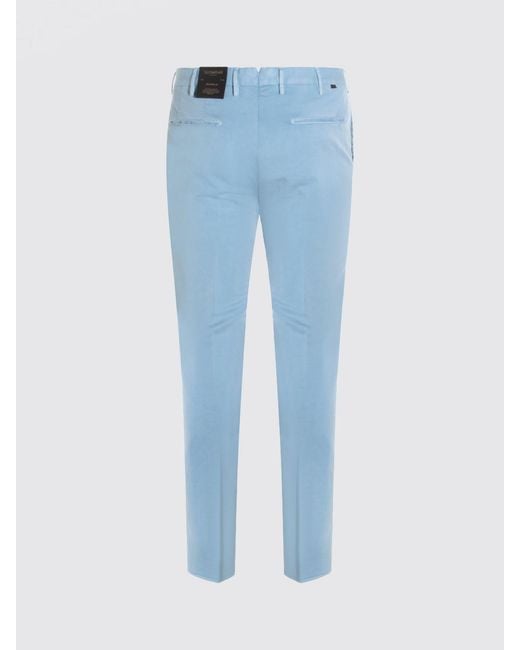 Incotex Blue Cotton Trousers for men