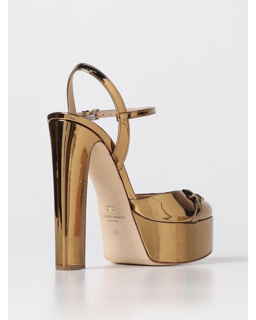 Elisabetta Franchi Metallic Pumps In Synthetic Patent Leather