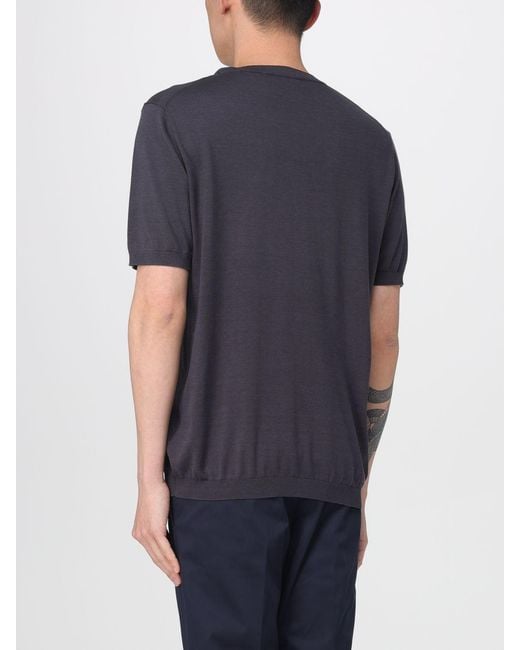 Kangra Blue Cotton And Silk Crew Neck Knitwear for men