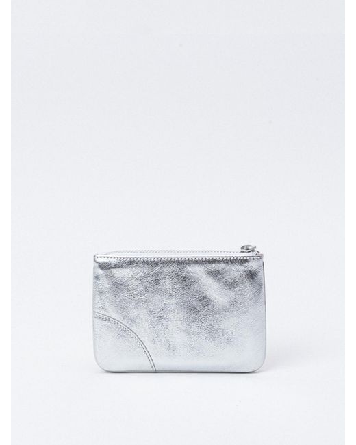 Comme des Garçons White Laminated Leather Coin Purse for men