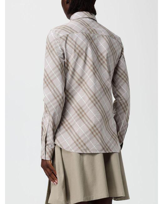 Burberry Gray Slim Fit Cotton Check Shirt