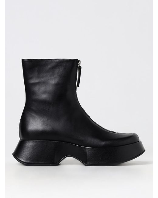 Vic Matié Black Flat Ankle Boots Vic Matié
