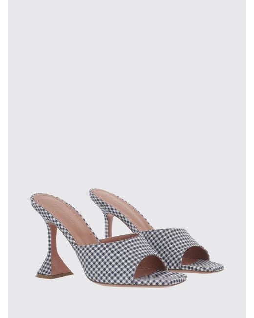 AMINA MUADDI White Lupita Croc-Print Leather Mules