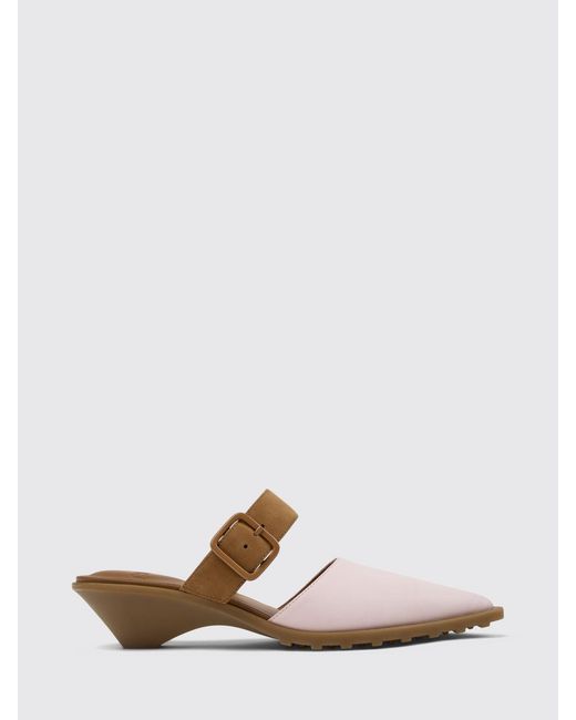 Camper White Anita Leather Mules