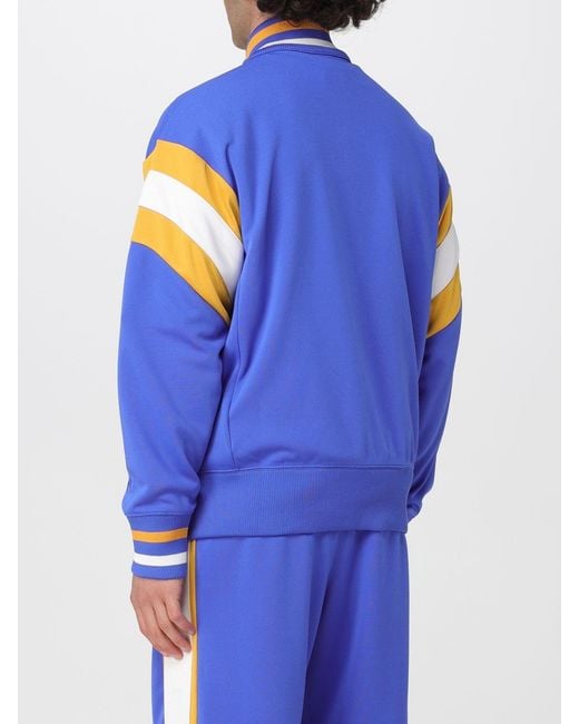 Champion Blue Time Capsule Two-Tone Striped Acetate Track Jacket With High Neck for men