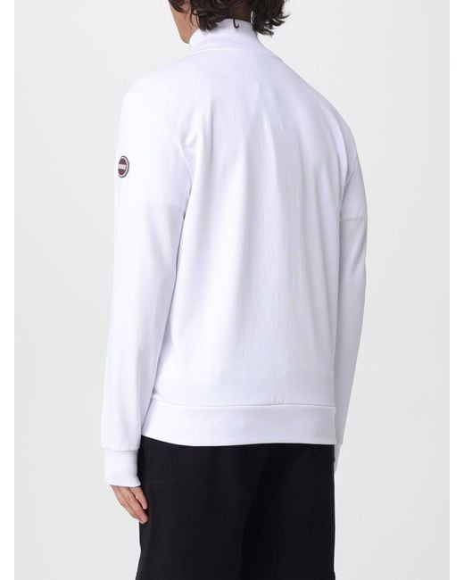 Colmar White Cotton Zip-Up Sweatshirt for men