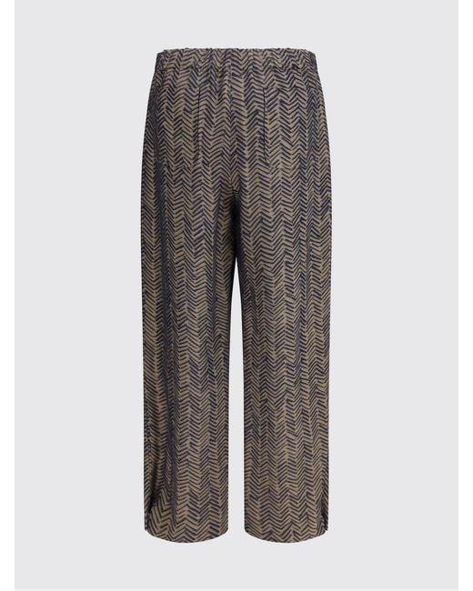 Giorgio Armani Gray Viscose Trousers With Chevron Motif
