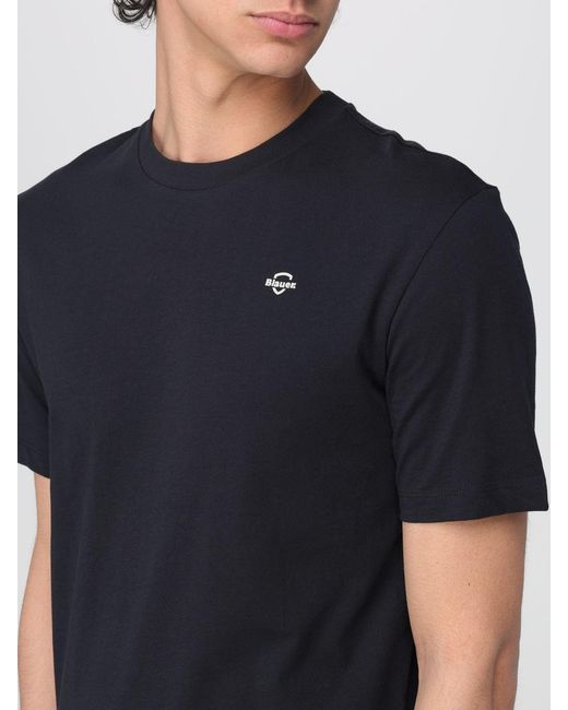 Blauer Black Basic Cotton T-Shirt for men
