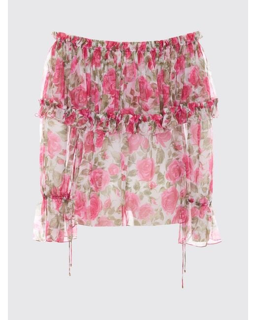 Chloé Pink Chlo&Eacute Silk Blouse With Floral Print