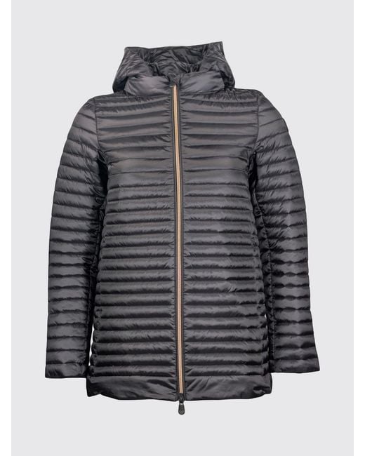 Save The Duck Gray Nylon Down Jacket With Hood