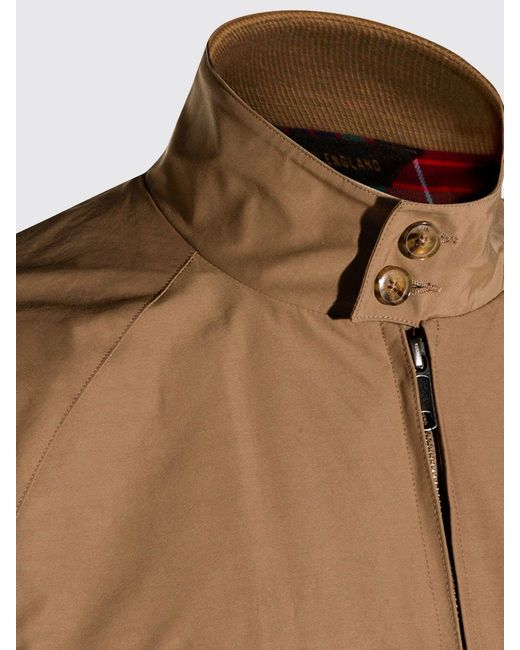 Baracuta Natural Cotton Blend Bomber Jacket With High Collar And Zip Closure for men