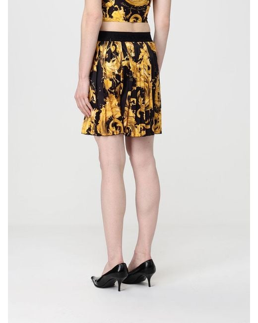 Versace Jeans Couture Black Pleated Crêpe Skirt