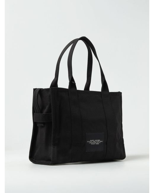 Borsa The Large Tote Bag in canvas con logo jacquard di Marc Jacobs in Black