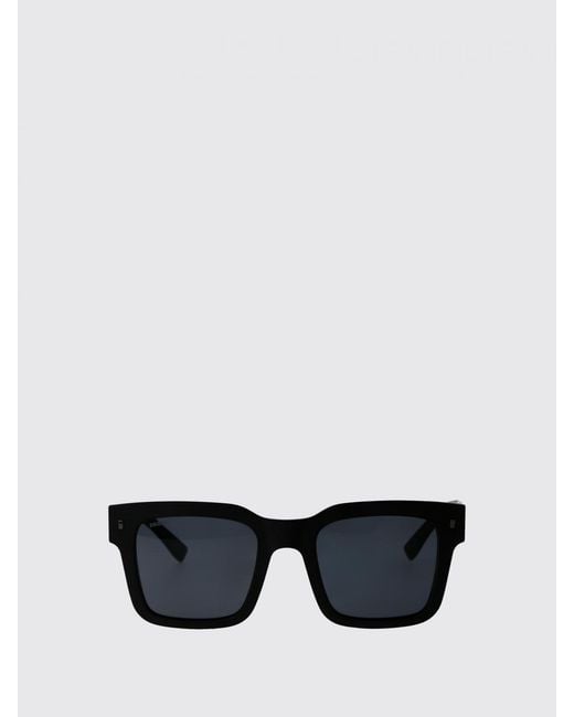 DSquared² Black Icon Rectangular Acetate Sunglasses With Applied Logo for men