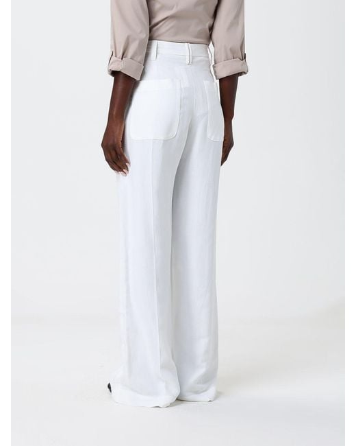 Brunello Cucinelli White Linen Blend Palazzo Trousers