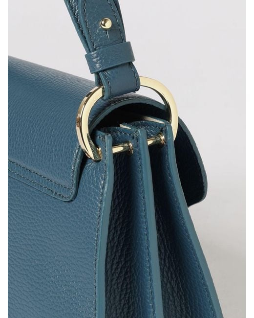 Coccinelle Blue C-Me Mini Hammered Leather Bag