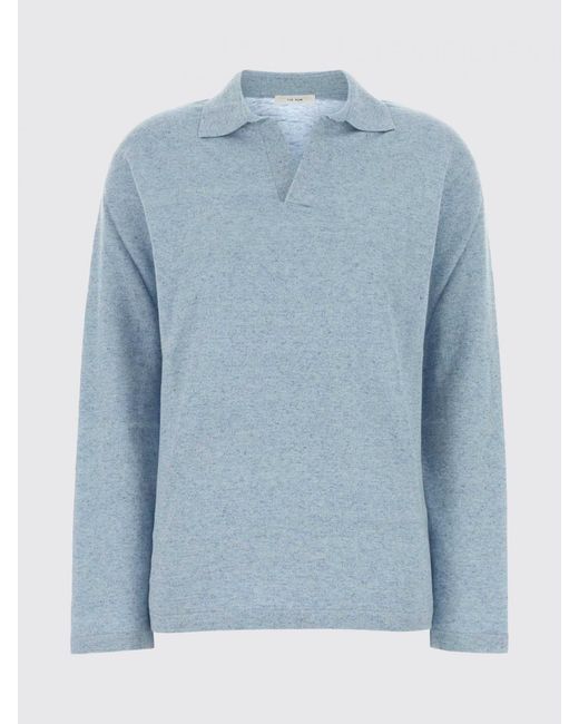 The Row Blue Cotton And Linen Polo Shirt