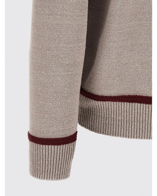 Junya Watanabe Gray Graphic Print Silk And Wool Blend Crew-Neck Sweater for men