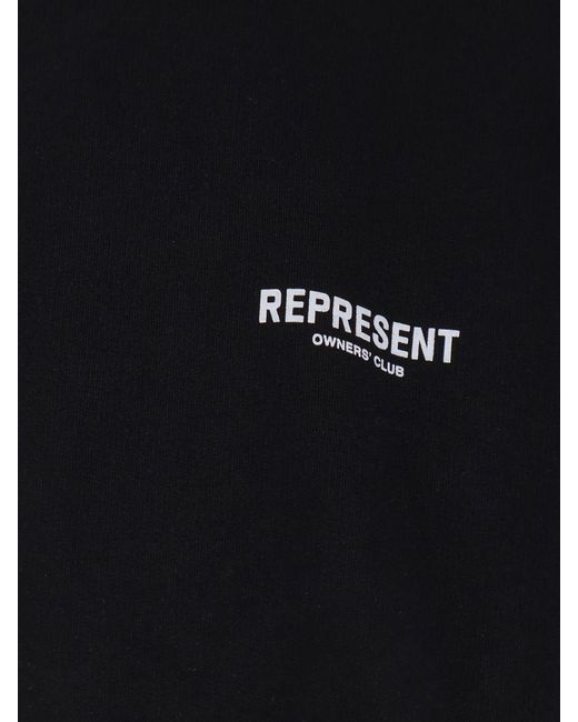 Represent Blue Relaxed Fit Cotton Hoodie With Printed Logo for men