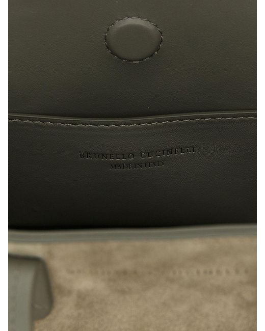 Brunello Cucinelli Gray Bc Duo Suede Bag