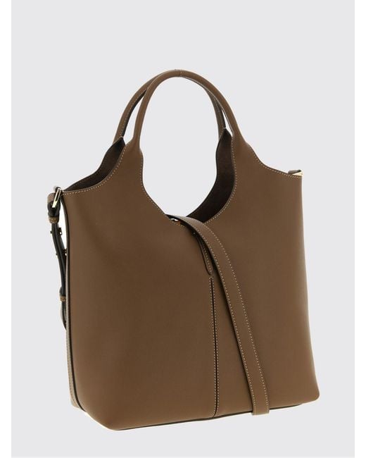 Tod's Brown Small Leather Shopping Tote Bag